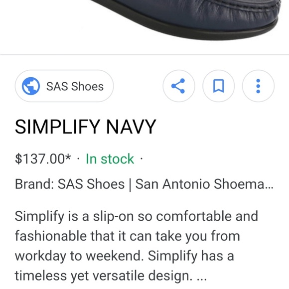 S.A.S. navy Simplify slip on sz 7 - Picture 7 of 7